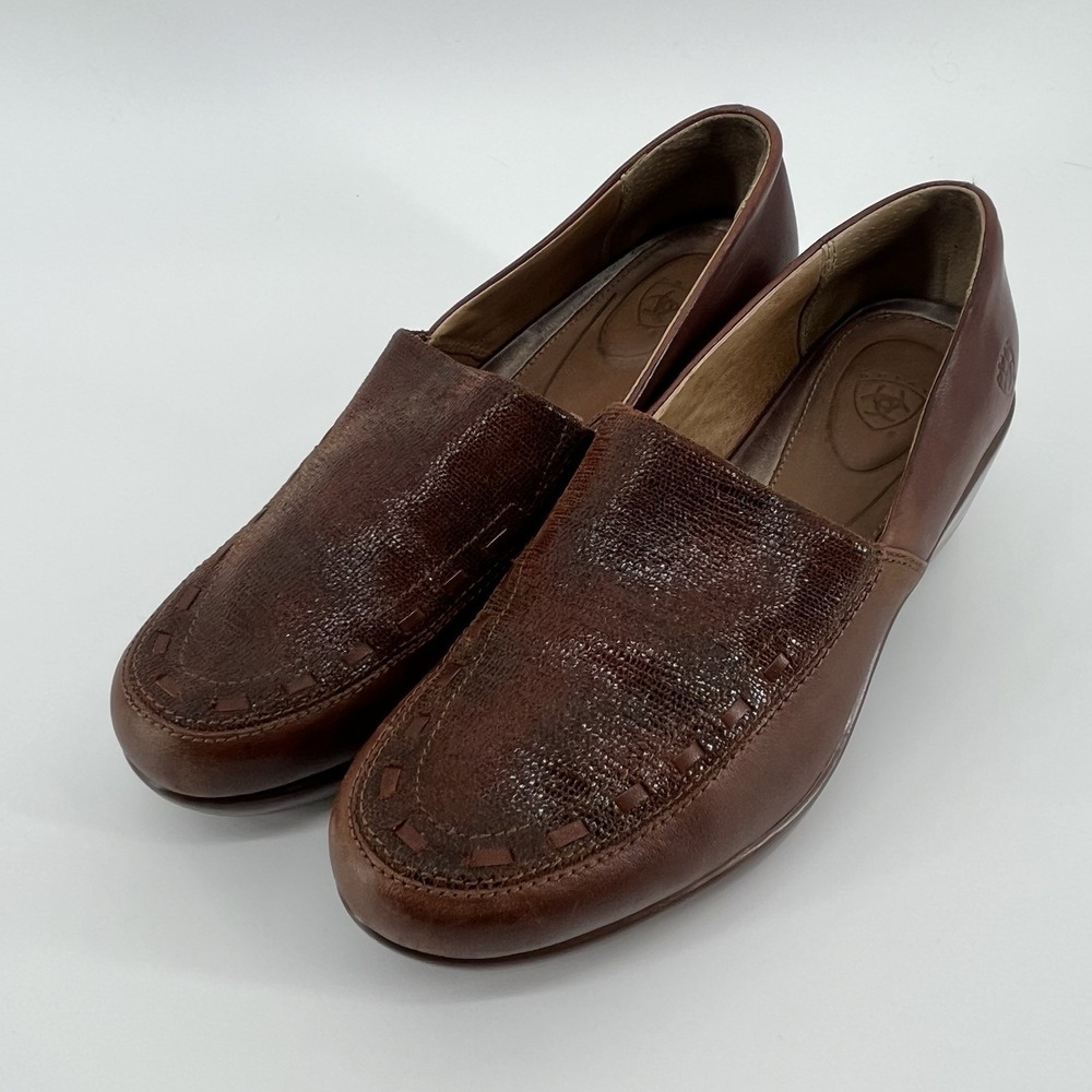 Ariat Aristotle Leather Clogs Sz 7B Slip On Western‎ Advanced Stability Cushion